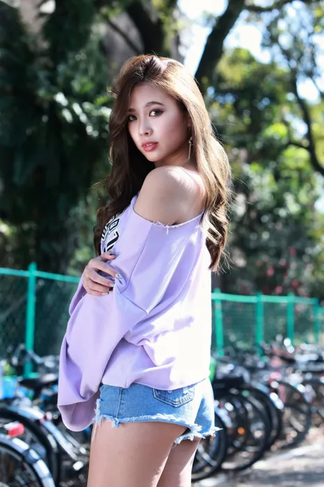 [Mzsock] NO.064 Su Xiaoan denim shorts, high heels and beautiful legs travel photo street photography#[93P]-5