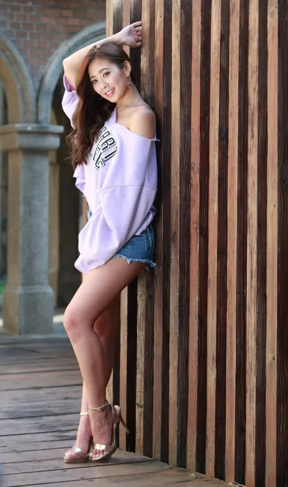 [Mzsock] NO.064 Su Xiaoan denim shorts, high heels and beautiful legs travel photo street photography#[93P]-4