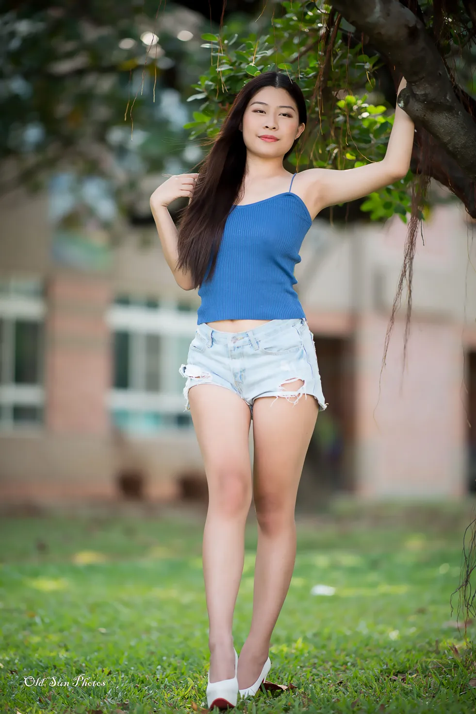 [Mzsock] NO.187 Zhang Zilin denim shorts, high heels and beautiful legs #[66P]-3