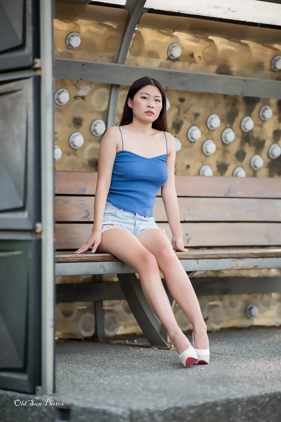 [Mzsock] NO.187 Zhang Zilin denim shorts, high heels and beautiful legs #[66P]-1