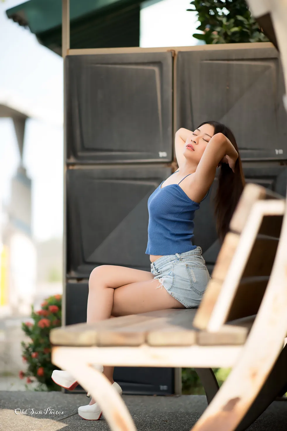 [Mzsock] NO.187 Zhang Zilin denim shorts, high heels and beautiful legs #[66P]-1
