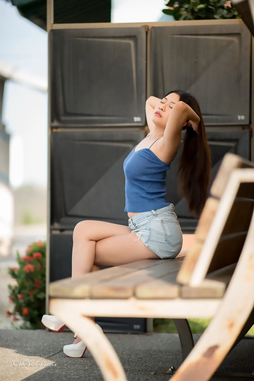 [Mzsock] NO.187 Zhang Zilin denim shorts, high heels and beautiful legs #[66P]-2