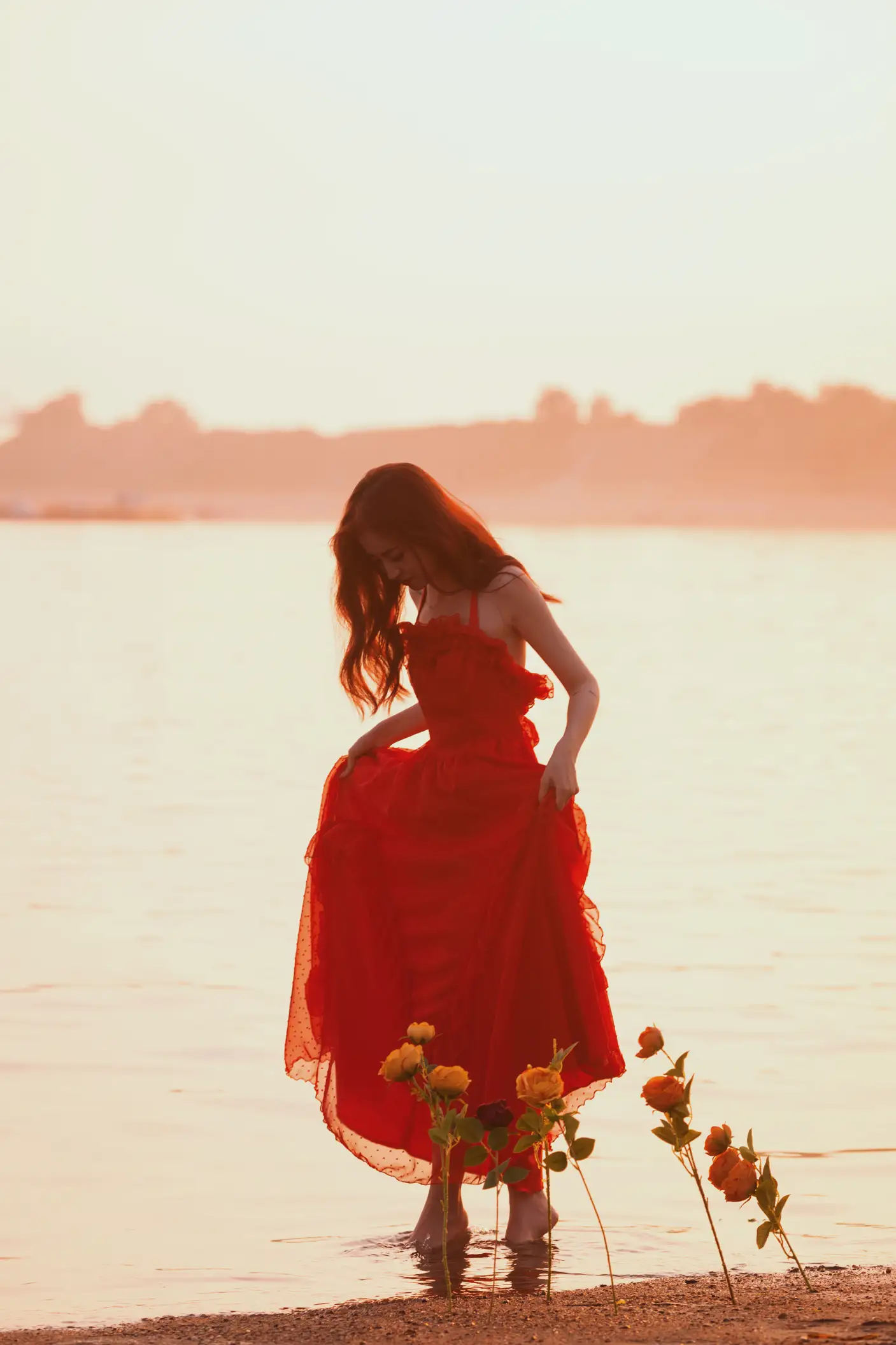 [YITUYU] 2022.09.02 Vol.1849 – Sunset at the seaside and girl in red dress Yixuan-#[33P]-4